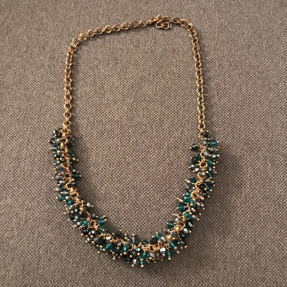 Gold Beaded Statement Necklace